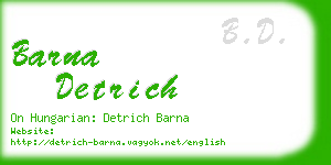 barna detrich business card